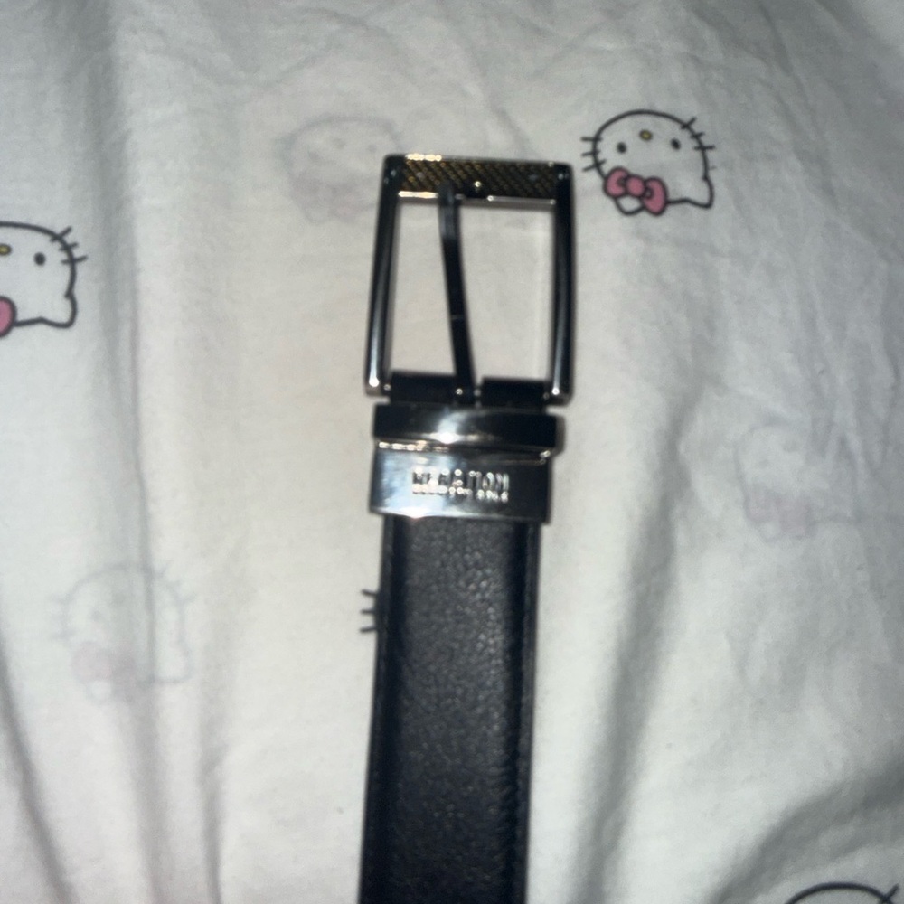 Reaction Kenneth Cole Black Belt with Silver Buckle